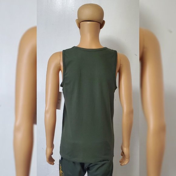 TRUE RELIGION LOUNGEWEAR TANK TOP MEN'S HORSESHOE METALLIC GOLD LOGO SIZE S OLIV - Picture 6 of 6